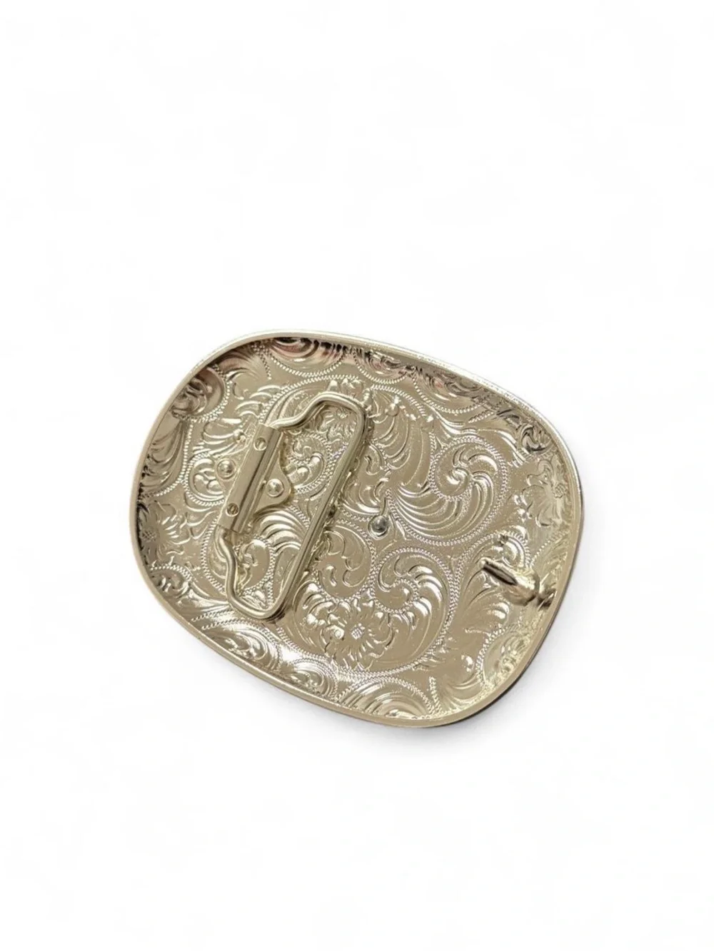 Gold Western Floral and Rodeo Belt Buckle